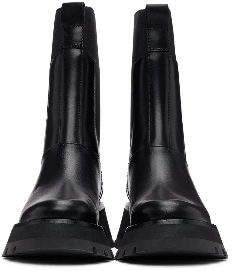 3.1 Phillip Lim Black Lug Sole Kate Mid-Calf Chelsea Boots
