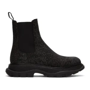 Alexander McQueen Black Galaxy Chelsea Boots