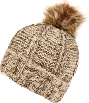 ANGELA & WILLIAM Warm Soft Winter Thick Knit Fuzzy Lined Faux Fur Pom Beanie