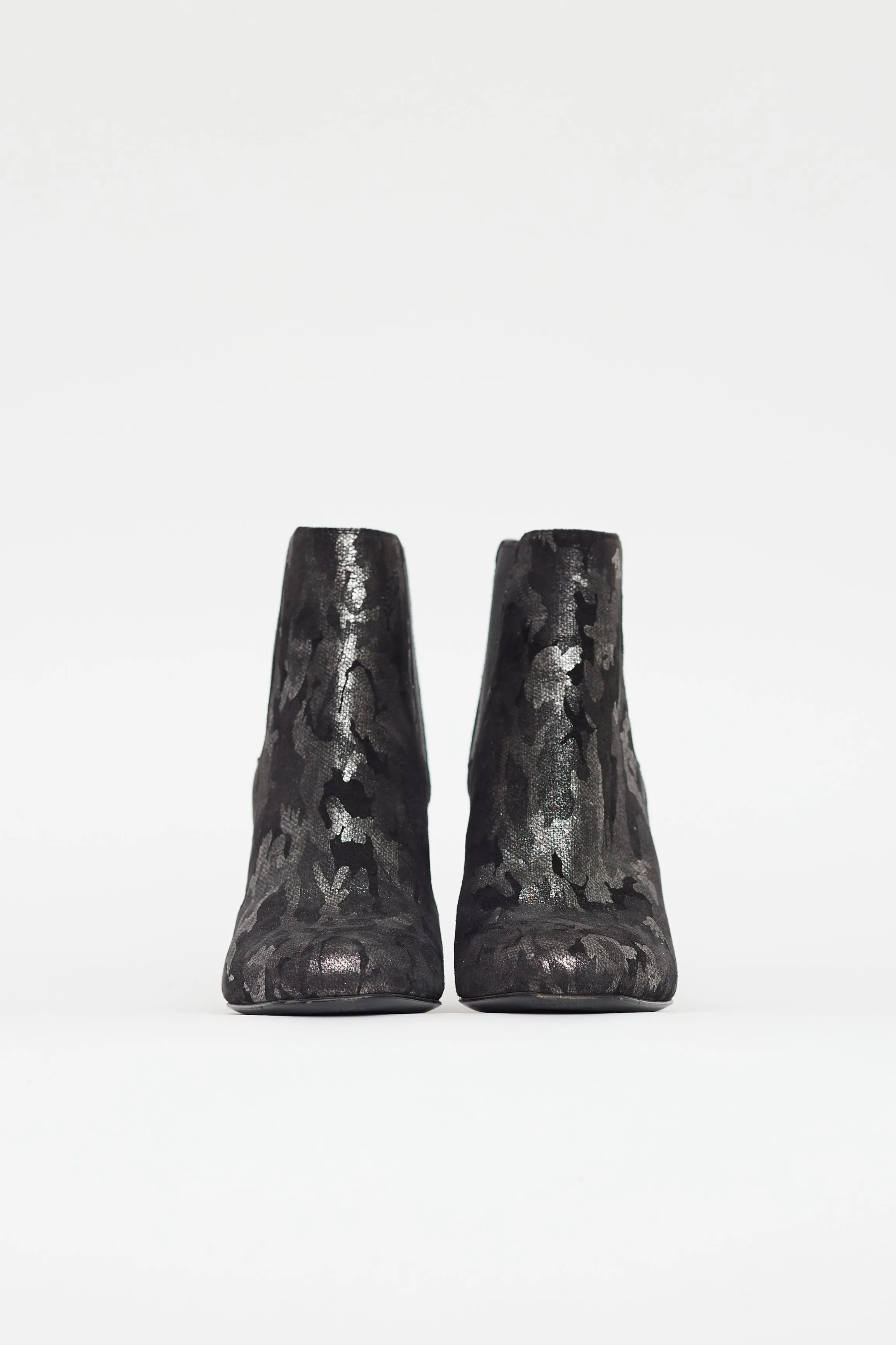 Black & Silver Camo Chelsea Boot