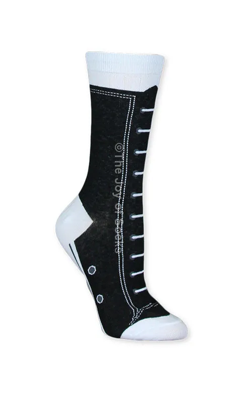 Black High Top Sneaker Socks (Women's)