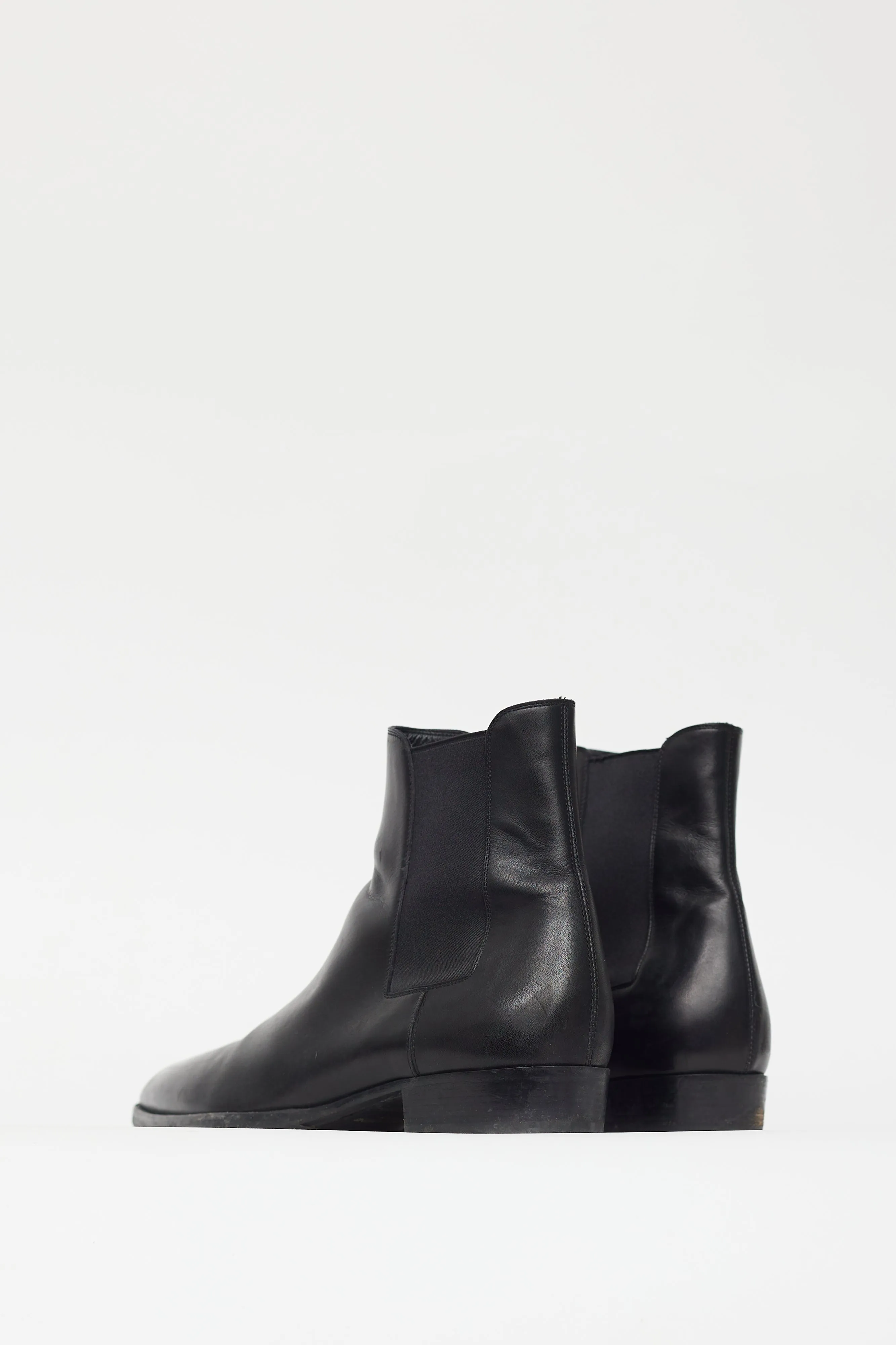 Black Leather Ankle Chelsea Boot