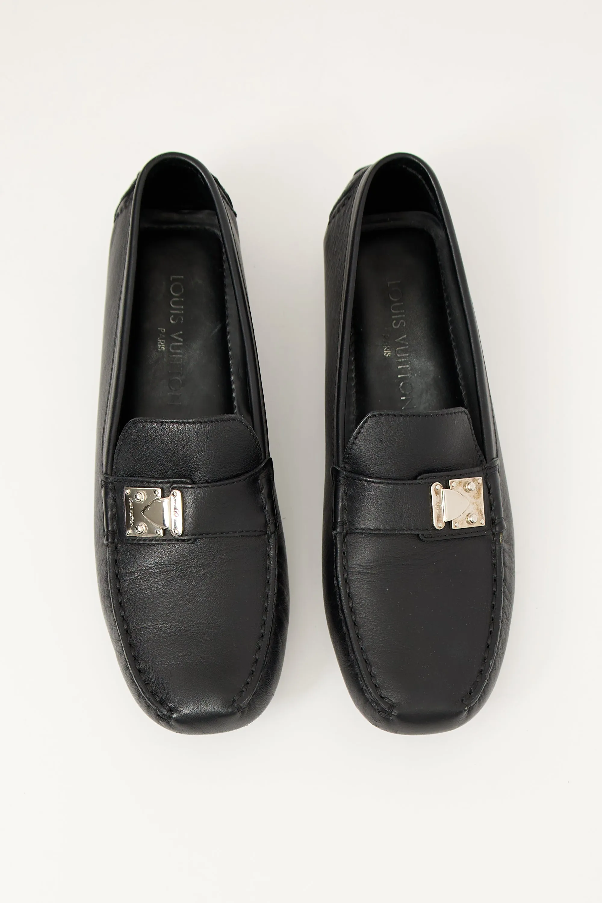 Black Leather S-Lock Driving Loafer