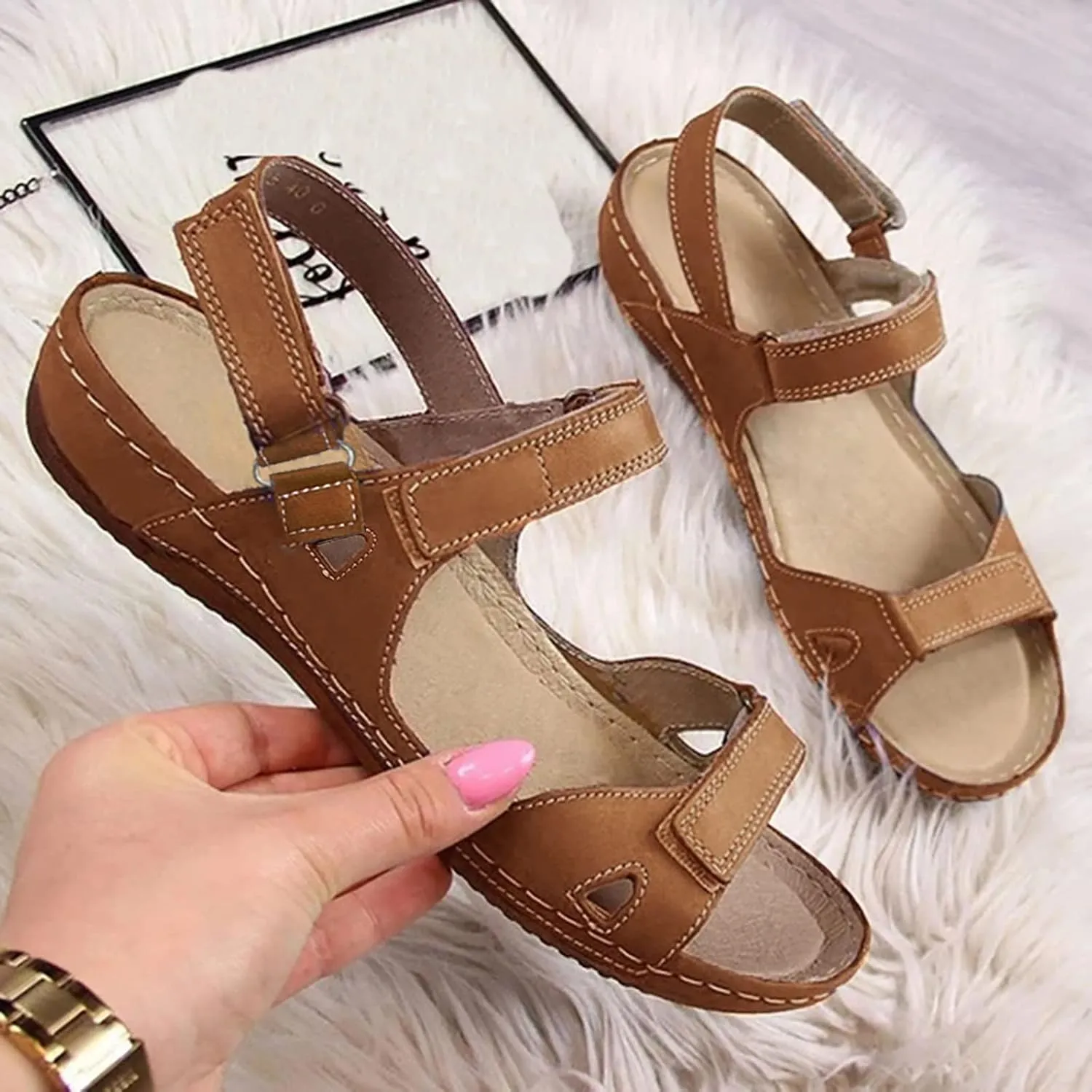 Black Orthopedic Sandals with Back Strap Women Wide Orthopedic House Slippers with Arch Support with Plantar Fasciitis Orthotic Fashion Sandals for Women 2025 Trendy High Arch Slippers for Women