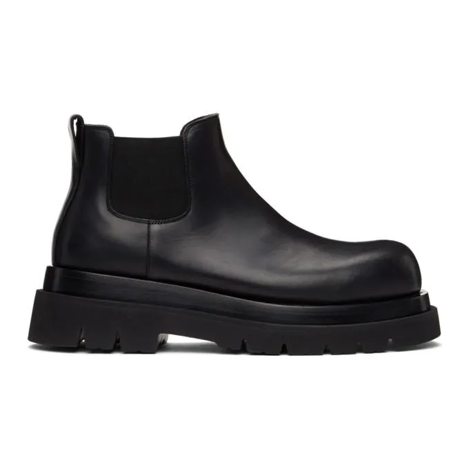 Bottega Veneta Black Low The Lug Chelsea Boots