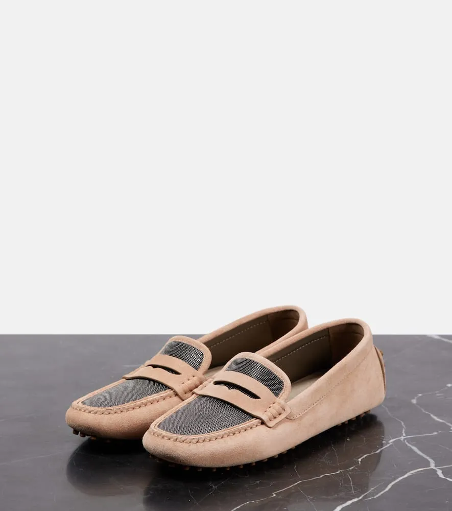 Brunello Cucinelli Monili suede driving shoes