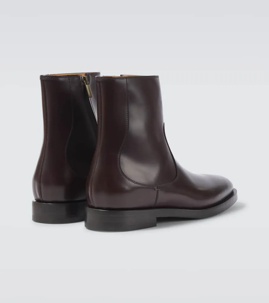 Brunello Cucinelli Polished leather ankle boots