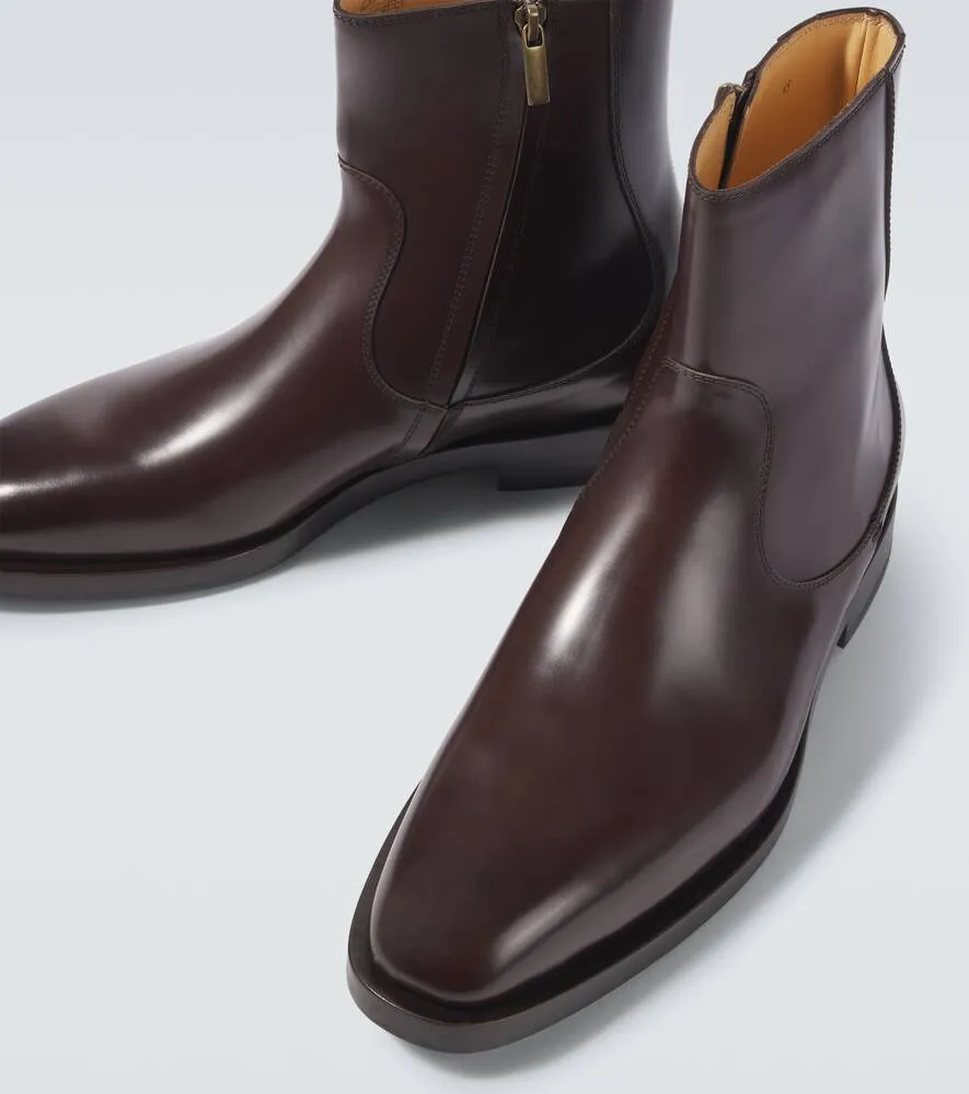 Brunello Cucinelli Polished leather ankle boots