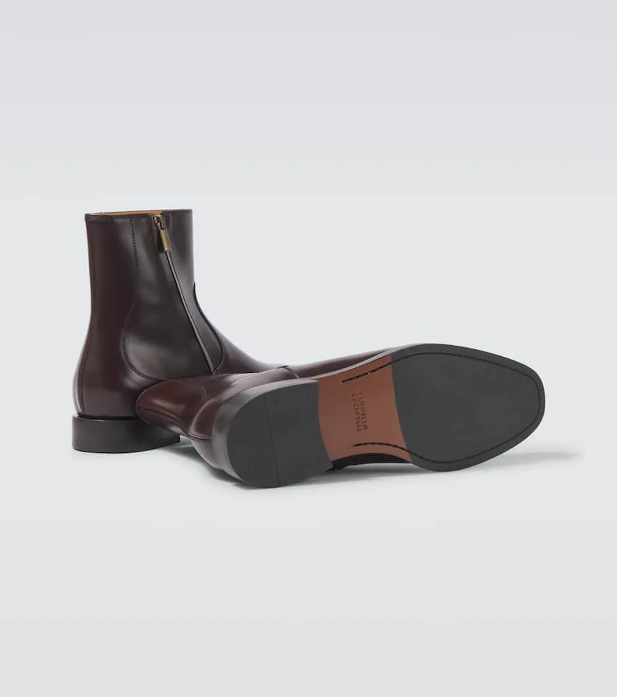 Brunello Cucinelli Polished leather ankle boots