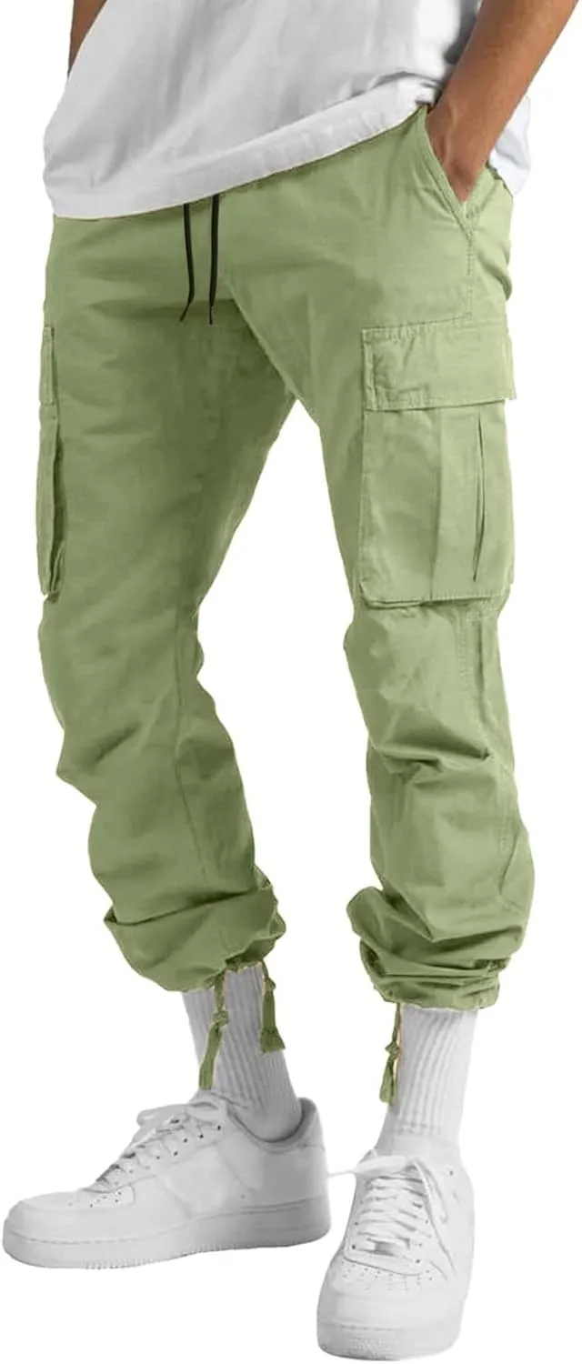 Cargo Work Pant Men Soft Casual Chinos Pants Workout Running Gym Sweatpant Baggy Joggers Sweat Pant