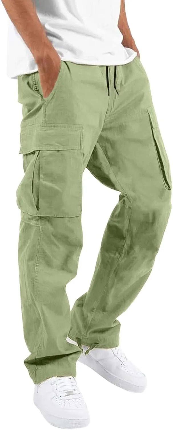 Cargo Work Pant Men Soft Casual Chinos Pants Workout Running Gym Sweatpant Baggy Joggers Sweat Pant