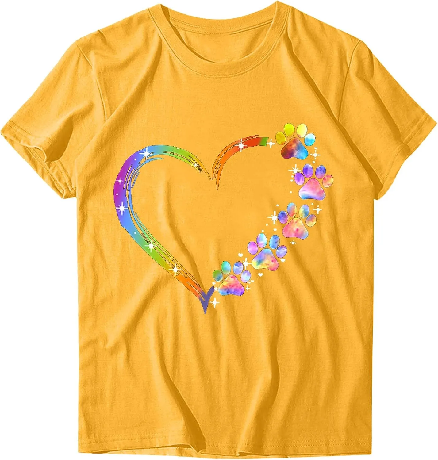 Ceboyel Women Love Heart Print Graphic Tees Short Sleeve Casual Blouses Crew Neck Cute T Shirts Trendy Ladies Clothes 2023