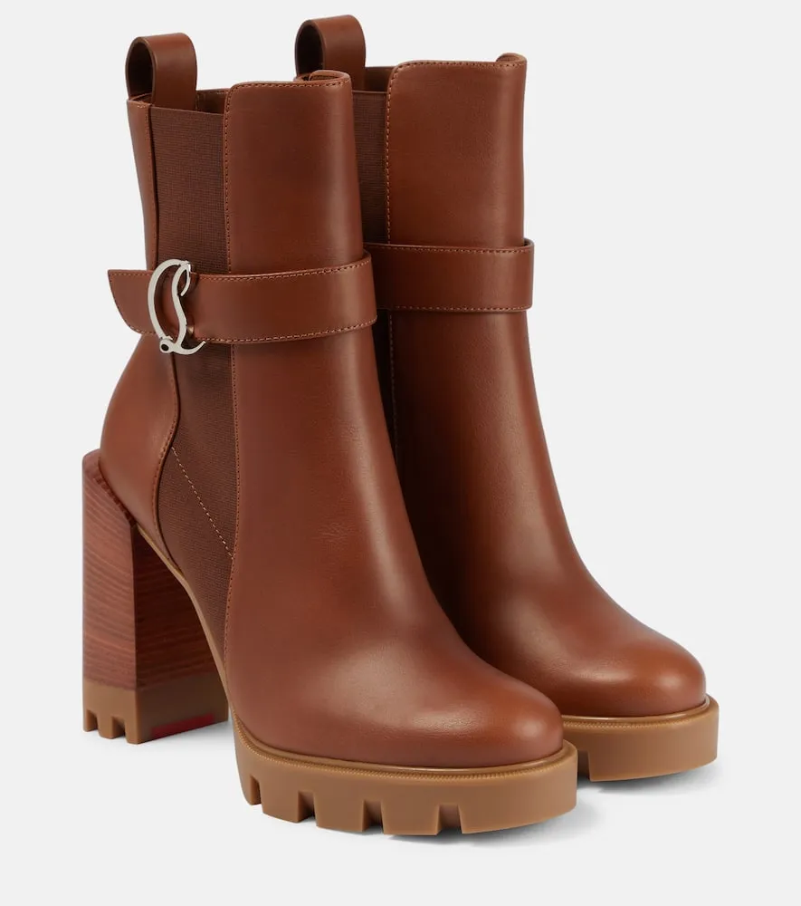 Christian Louboutin CL Chelsea Lug 100 embellished leather ankle boots