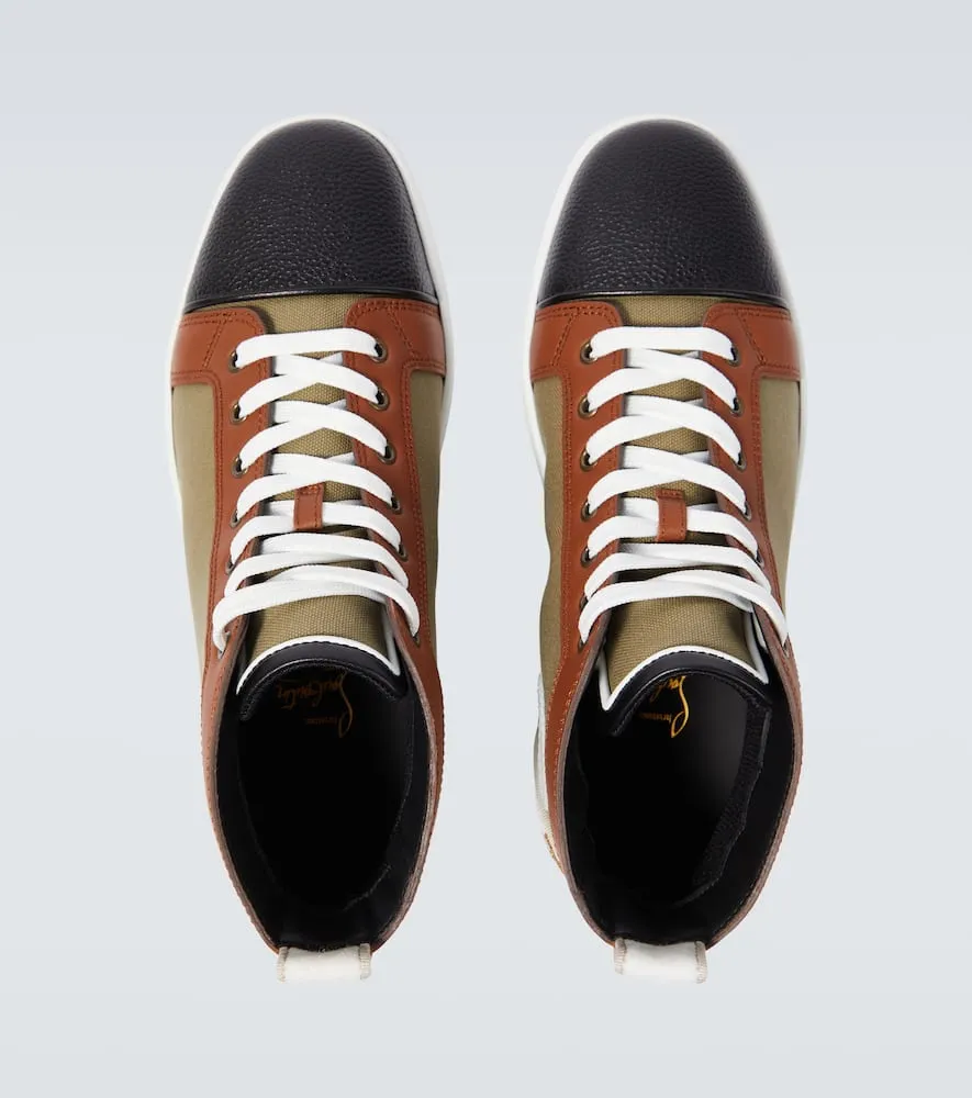 Christian Louboutin Fun Louis leather-trimmed sneakers