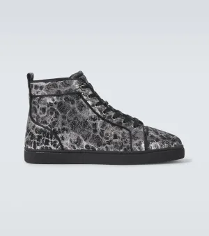 Christian Louboutin Louis printed leather high-top sneakers
