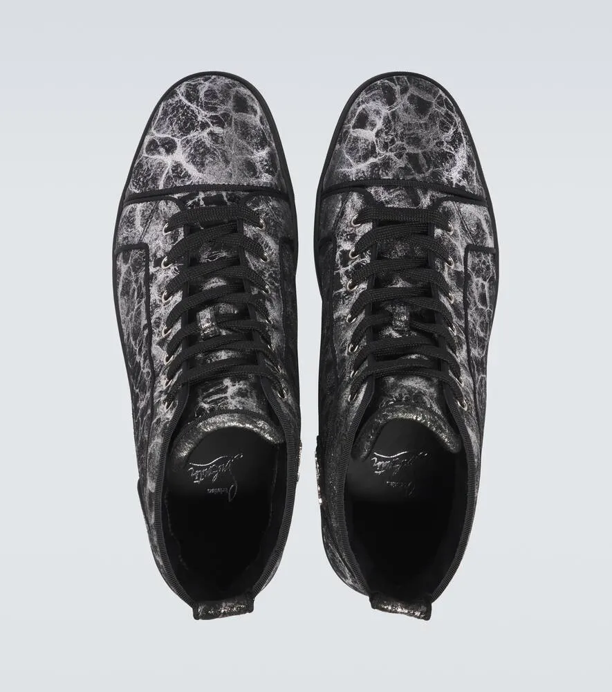 Christian Louboutin Louis printed leather high-top sneakers