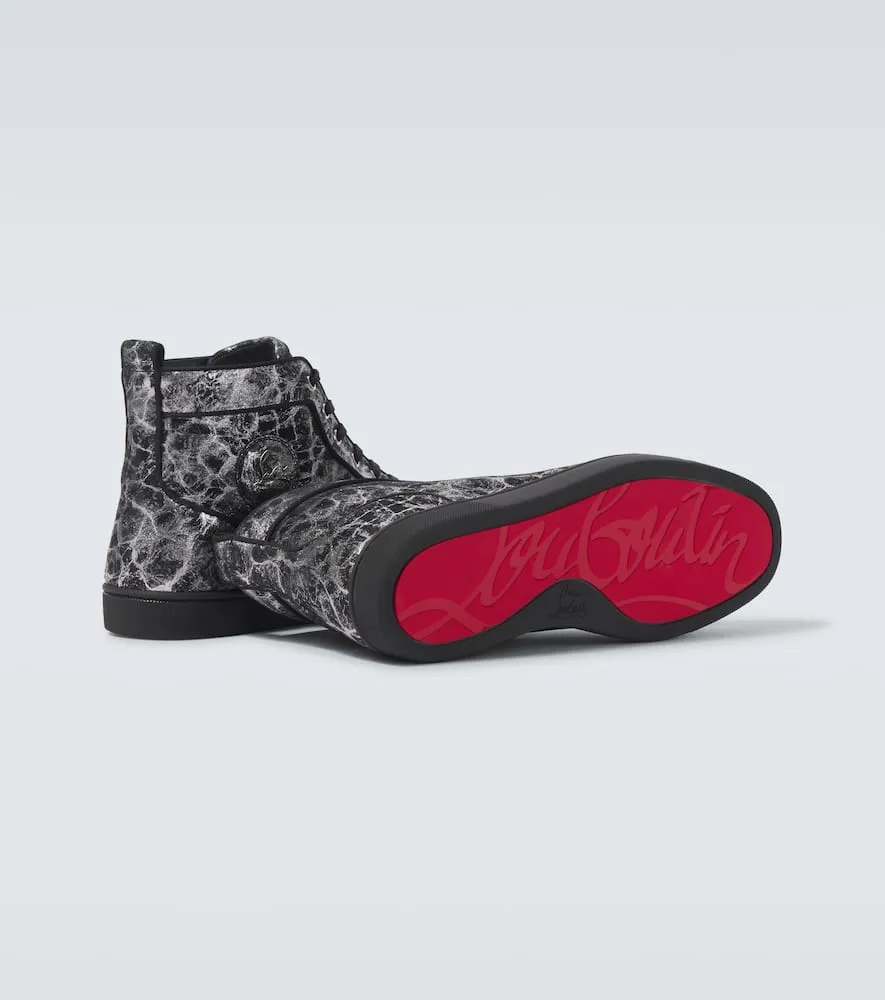 Christian Louboutin Louis printed leather high-top sneakers