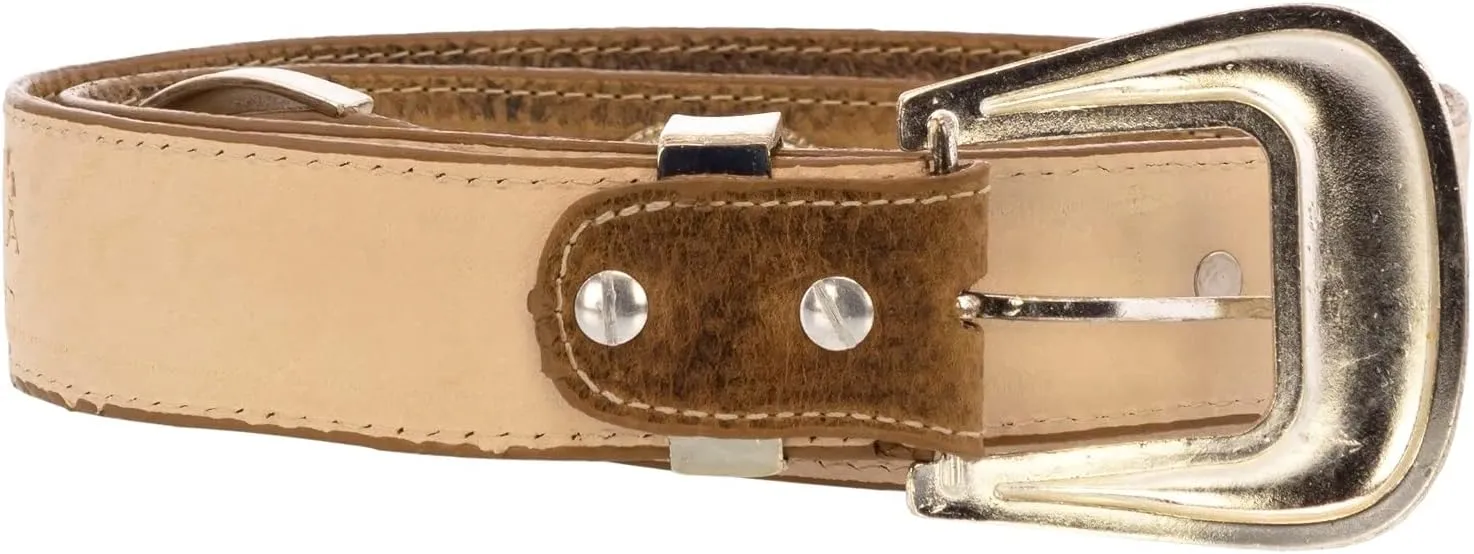 El Presidente Mens Sand Horse Concho Leather Cowboy Belt Removable Buckle