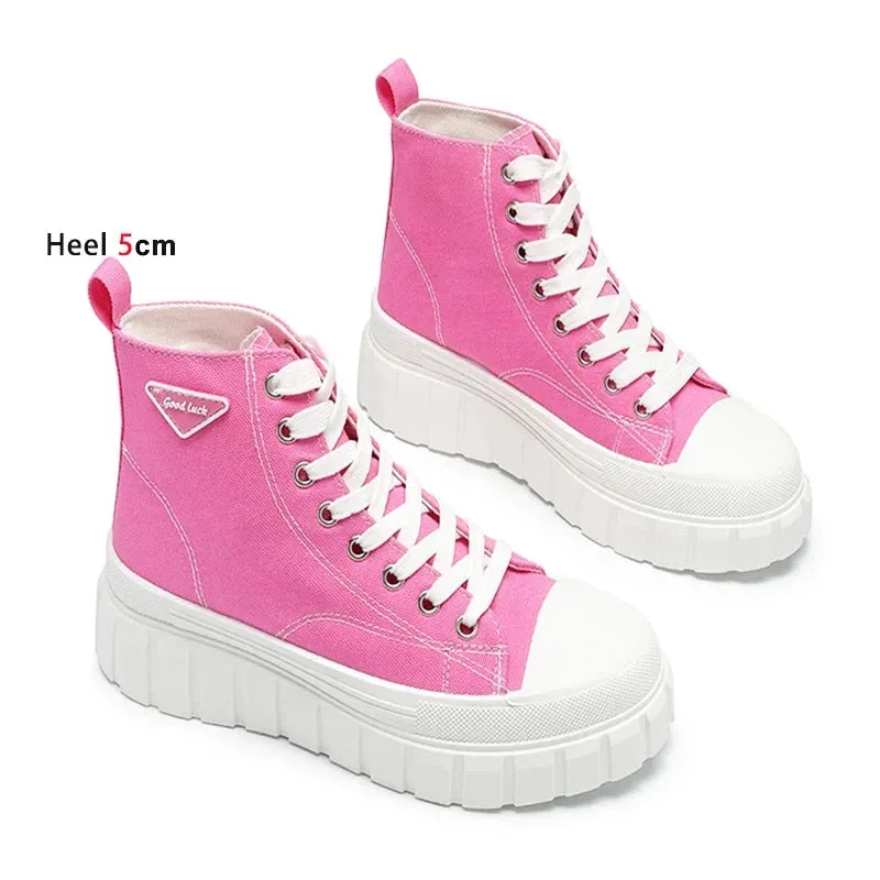 Emo rosa High-Top Sneakers mit Plateau