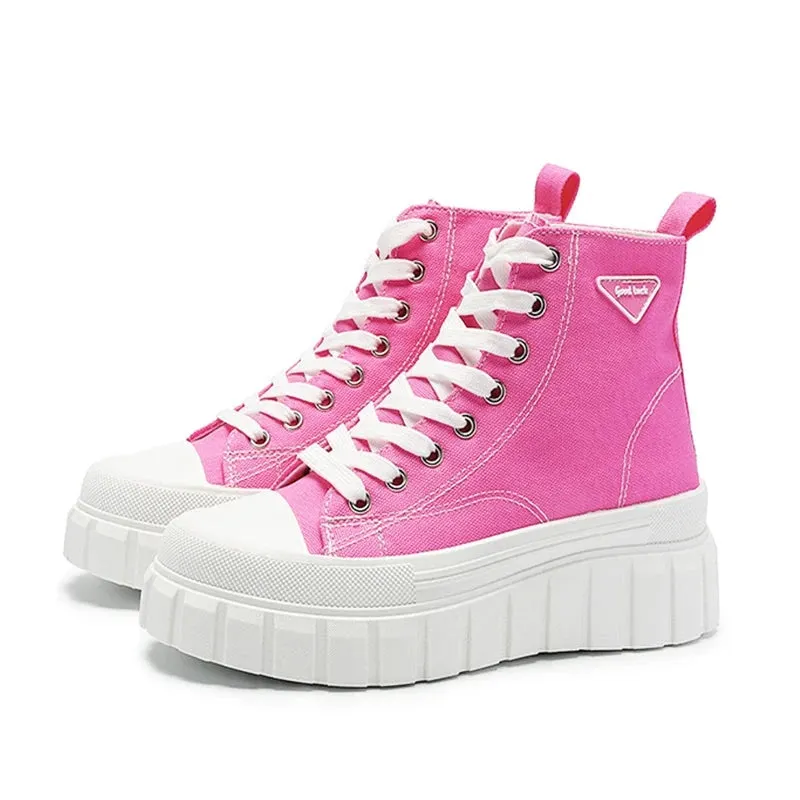 Emo rosa High-Top Sneakers mit Plateau