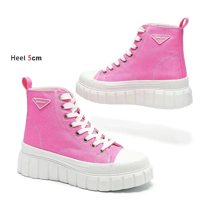Emo rosa High-Top Sneakers mit Plateau