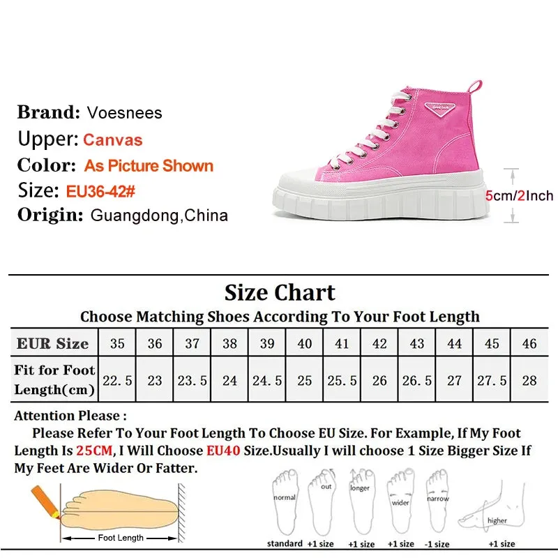 Emo rosa High-Top Sneakers mit Plateau