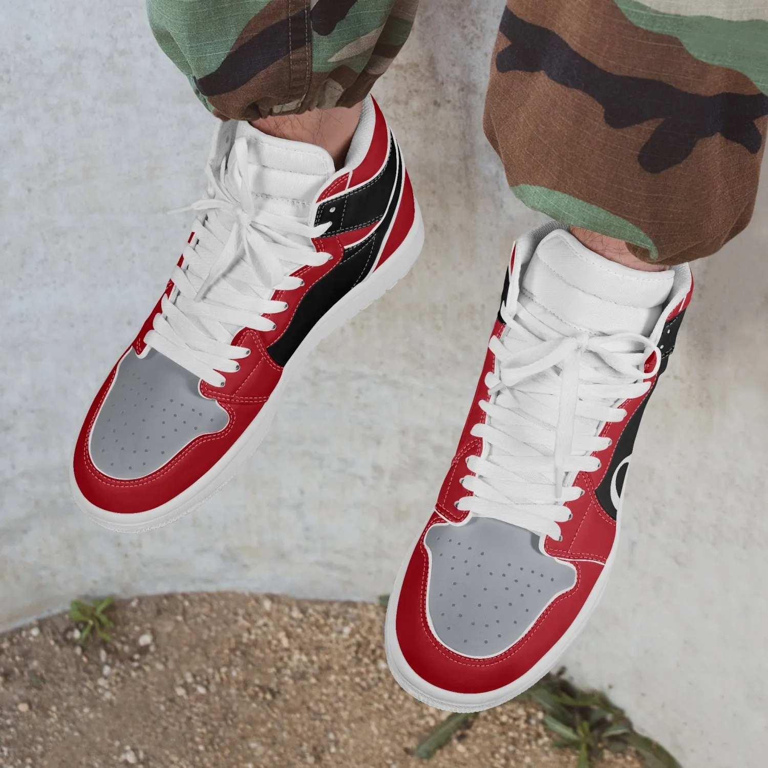 GRIT High-Top Leather Sneakers - White Sole
