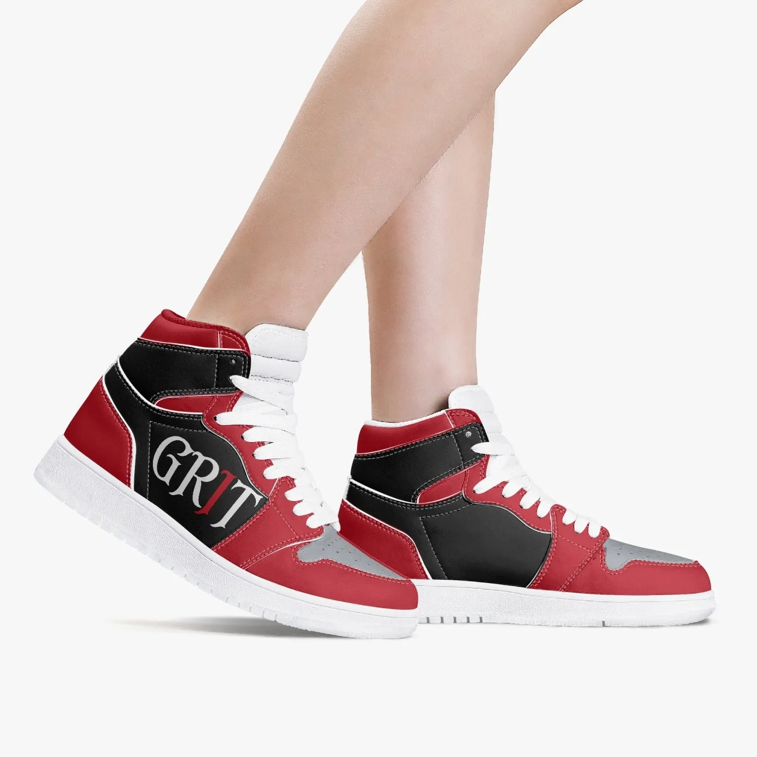 GRIT High-Top Leather Sneakers - White Sole