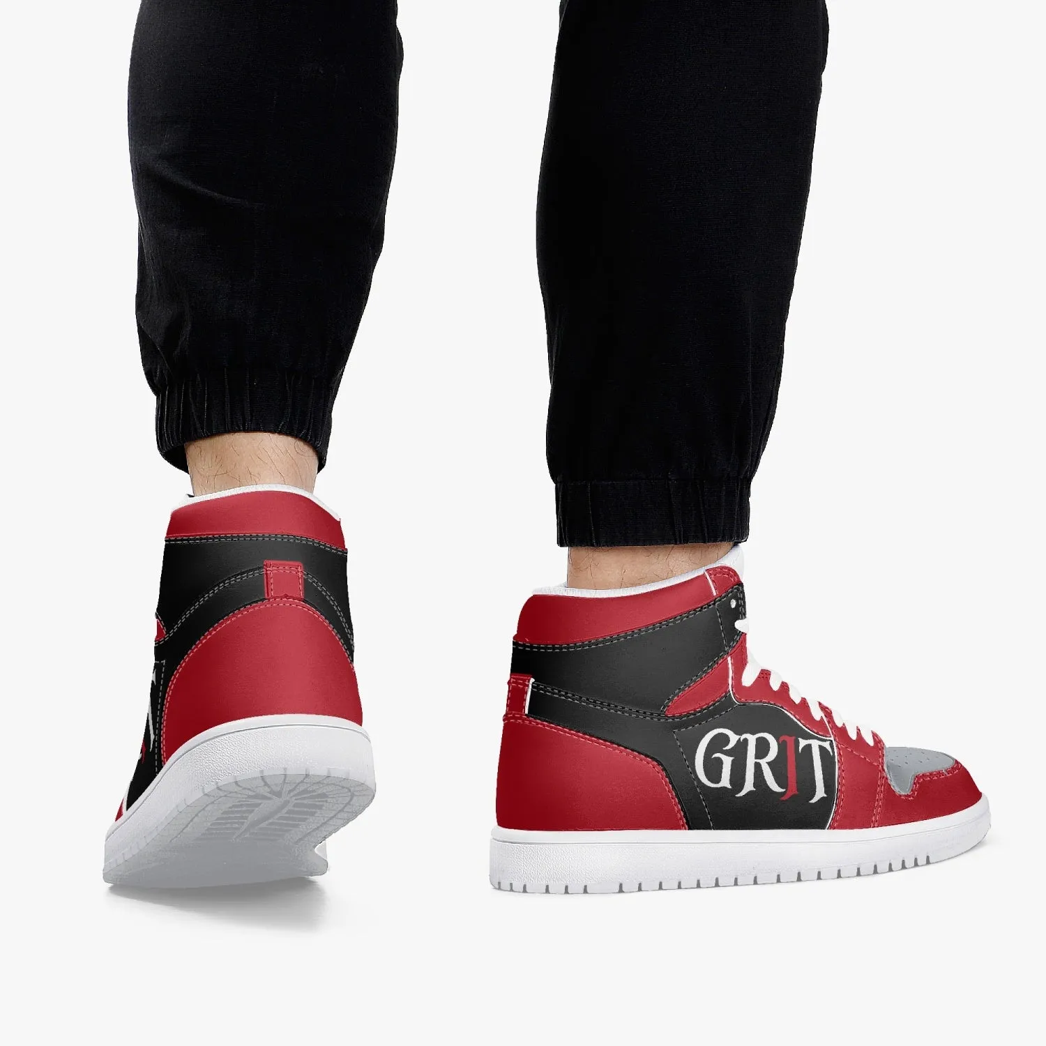 GRIT High-Top Leather Sneakers - White Sole