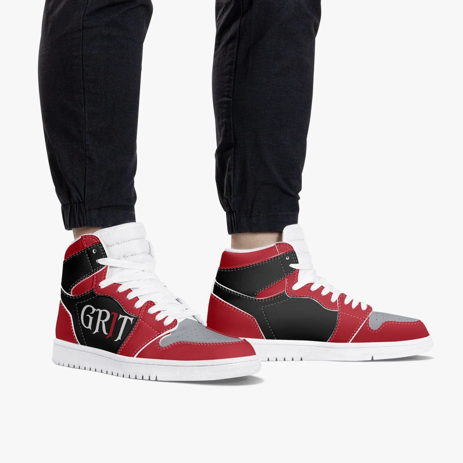 GRIT High-Top Leather Sneakers - White Sole