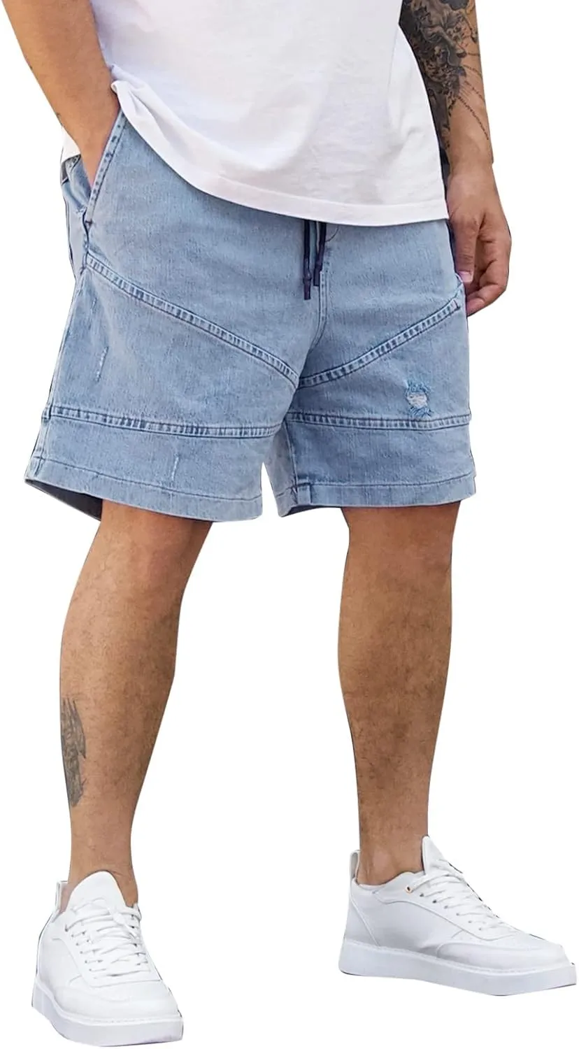 Jeans for Men Stretch Fit Mens Casual Shorts Spring Pocket Sports Summer Bodybuilding Denim Short Pants Jeans
