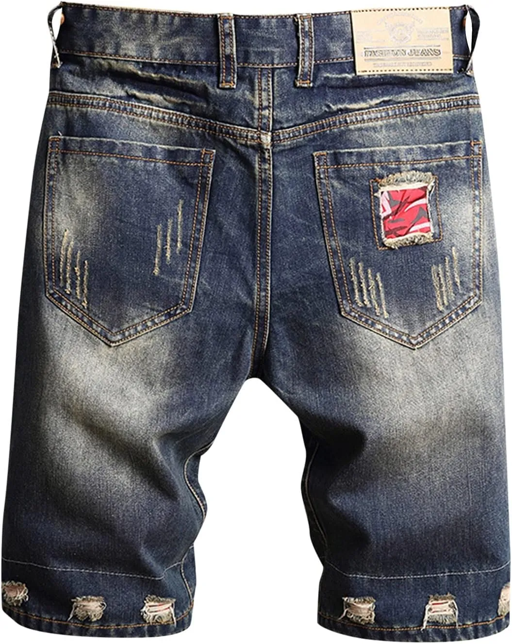 Jeans Shorts for Men Jean for Men Men's Casual Retro Distressed Size Plus Denim Relaxed Fit