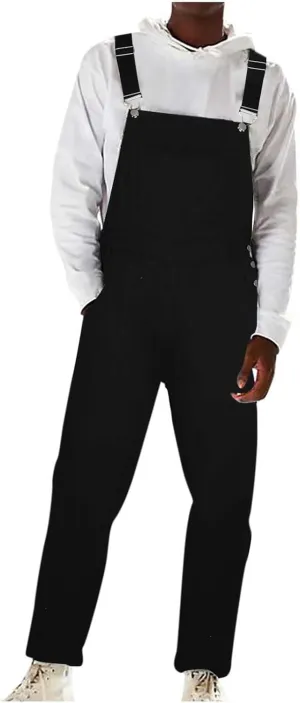 Jumpsuits for Men Fashion 2025 Denim Overalls with Bib Suspender Long Pants Casual Loose Cargo Rompers with Pockets