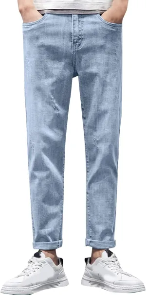 Key Relaxed Fit Jeans for Men Mens Autumn Winter Casual Pant Sports Pants with Pocket Fashion Jeans Nine