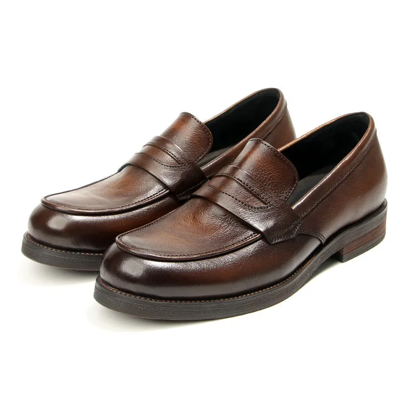 Leather Moccasins, Low Heel