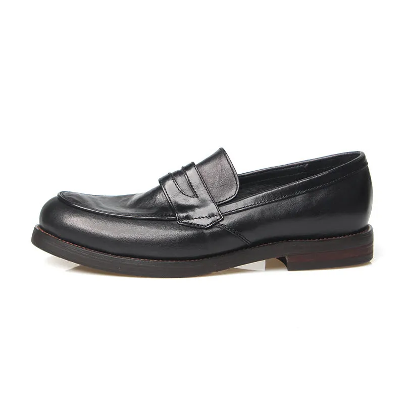 Leather Moccasins, Low Heel