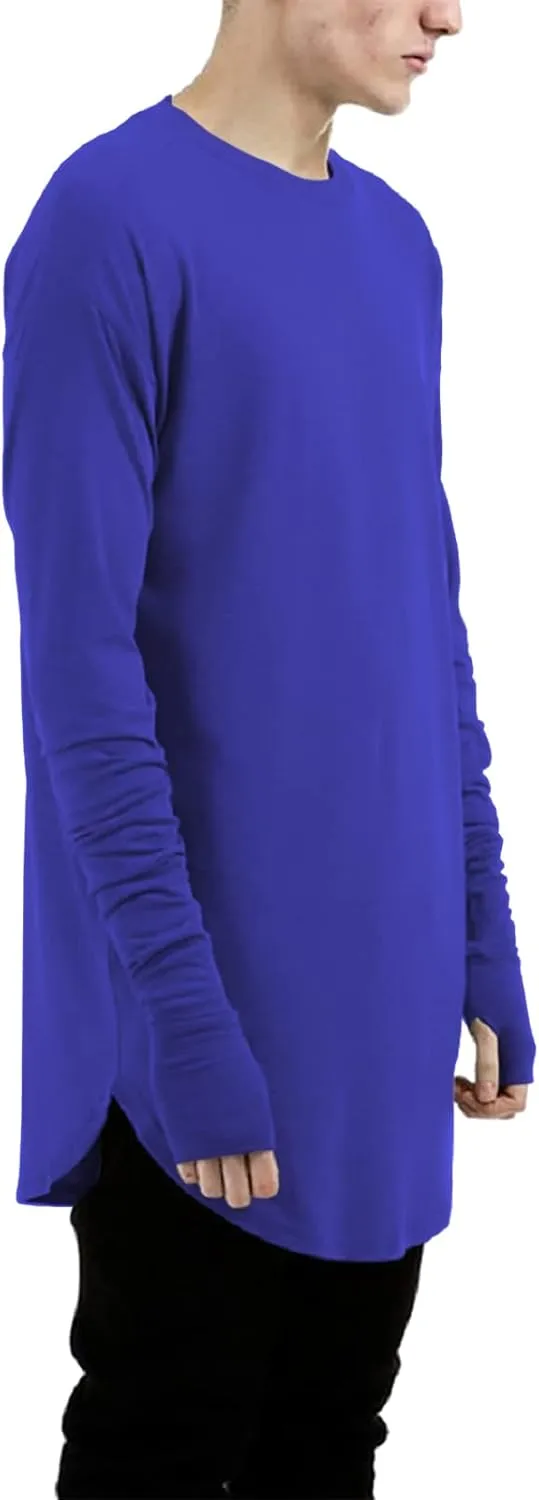 LILBETTER Mens Thumb Hole Cuffs Long Sleeve T-Shirt Basic Tee