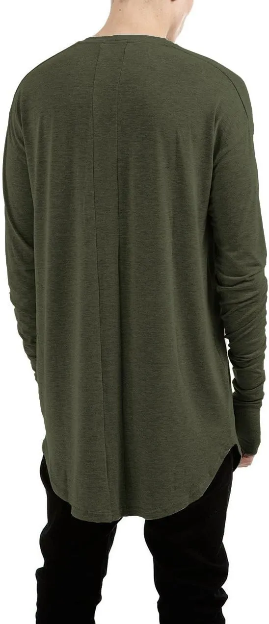 LILBETTER Mens Thumb Hole Cuffs Long Sleeve T-Shirt Basic Tee