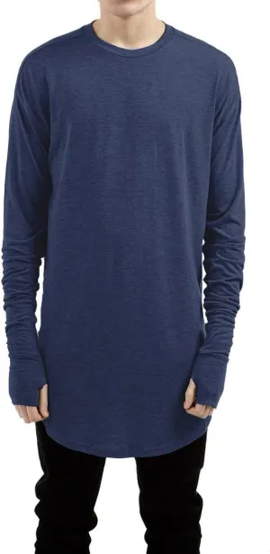 LILBETTER Mens Thumb Hole Cuffs Long Sleeve T-Shirt Basic Tee