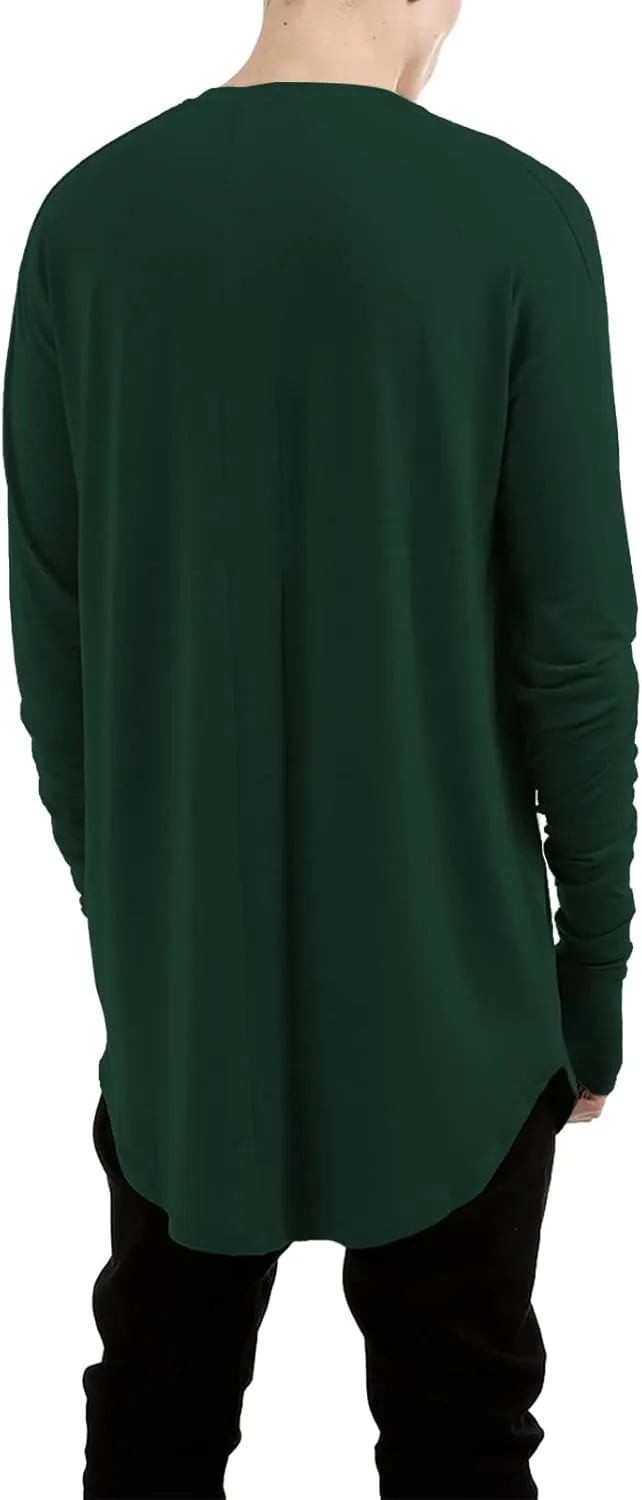 LILBETTER Mens Thumb Hole Cuffs Long Sleeve T-Shirt Basic Tee