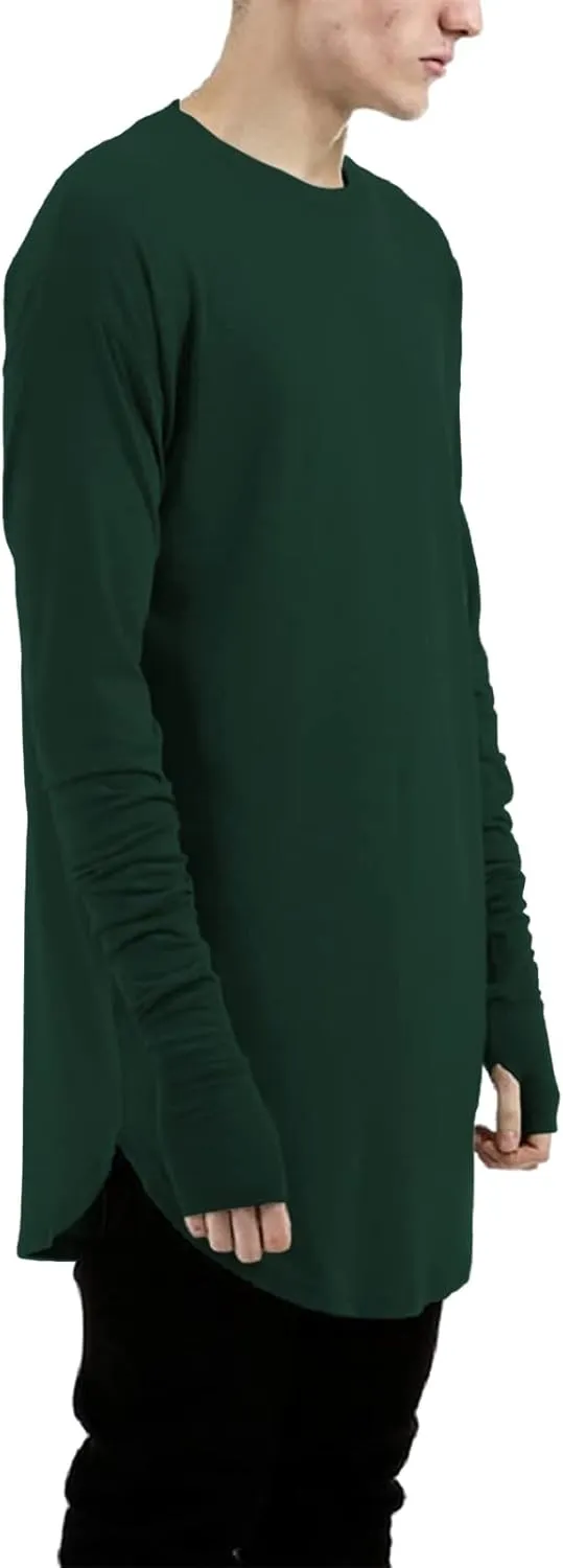 LILBETTER Mens Thumb Hole Cuffs Long Sleeve T-Shirt Basic Tee