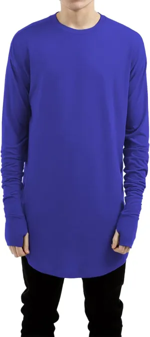 LILBETTER Mens Thumb Hole Cuffs Long Sleeve T-Shirt Basic Tee