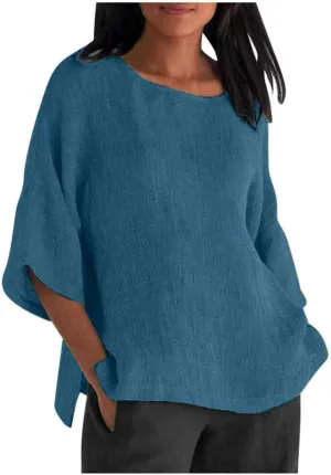 Linen Shirts for Women Summer Cotton Linen Plain Short Sleeve T Shirt Casual Plus Size Trendy V Neck Tee Tops