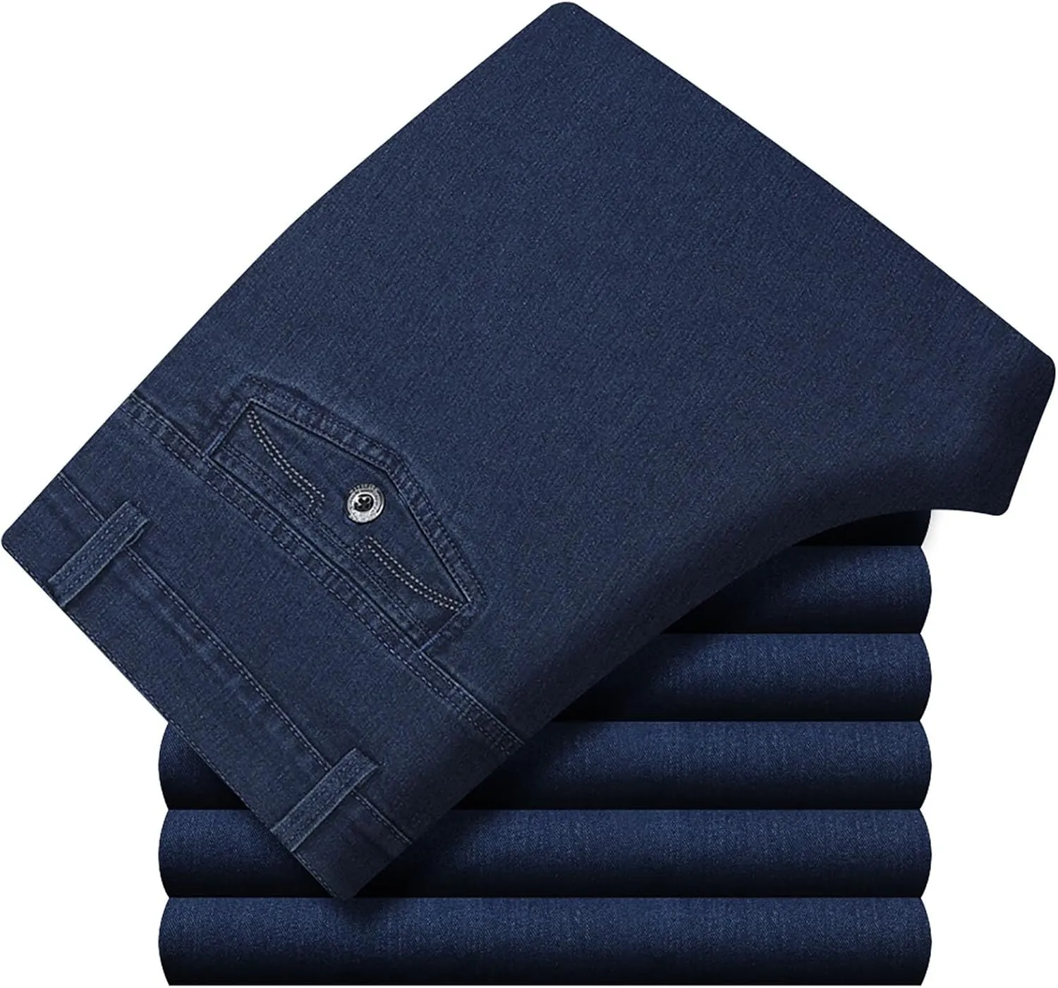 Men High Waist Straight Fit Jeans High Waist Straight Fit Stretch Denim 569 Loose Straight