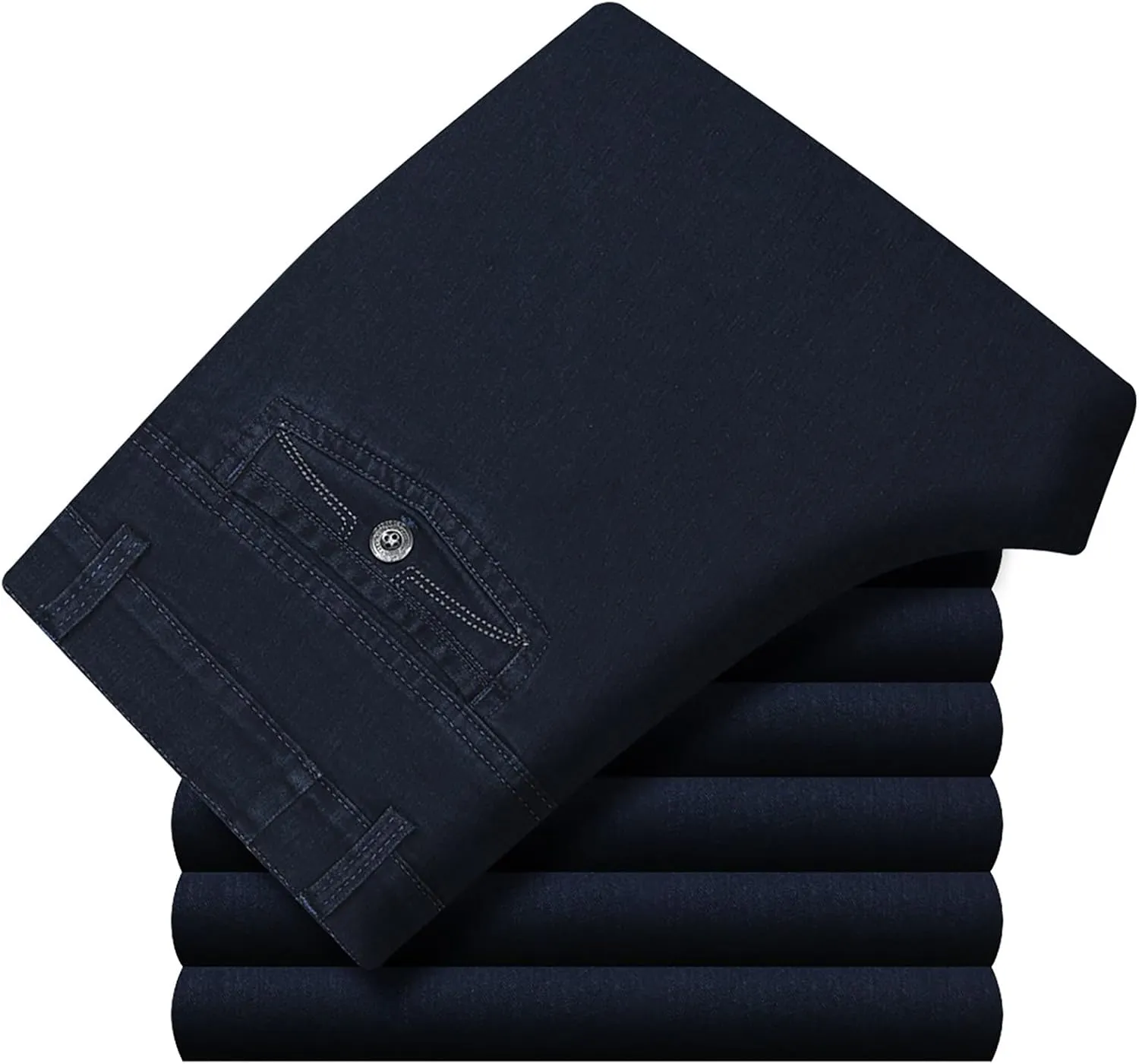 Men High Waist Straight Fit Jeans High Waist Straight Fit Stretch Denim 569 Loose Straight