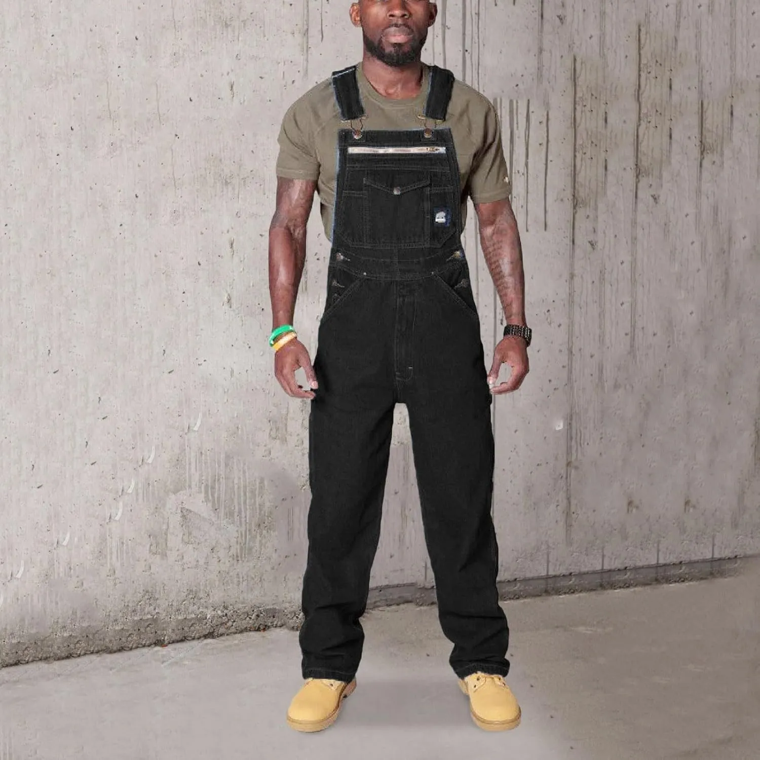 Mens Back Strap Denim Rompers Denim Cargo Pants Rompers European And Jeans Relaxed Fit Jean
