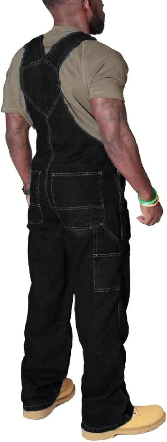Mens Back Strap Denim Rompers Denim Cargo Pants Rompers European And Jeans Relaxed Fit Jean