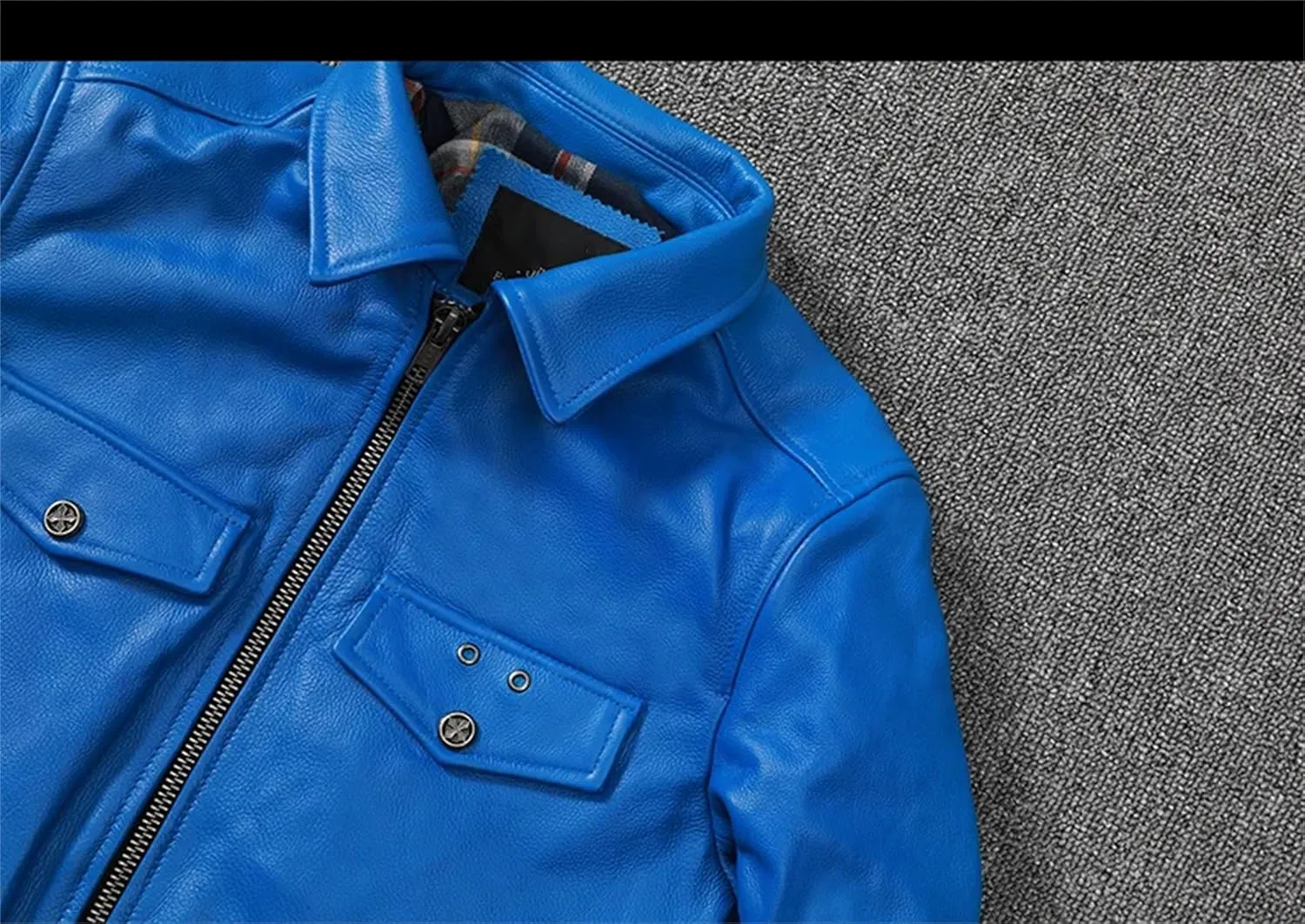 Men’s Cowhide Leather Jacket Cool Weather Slim Fit Motorcycle Coat