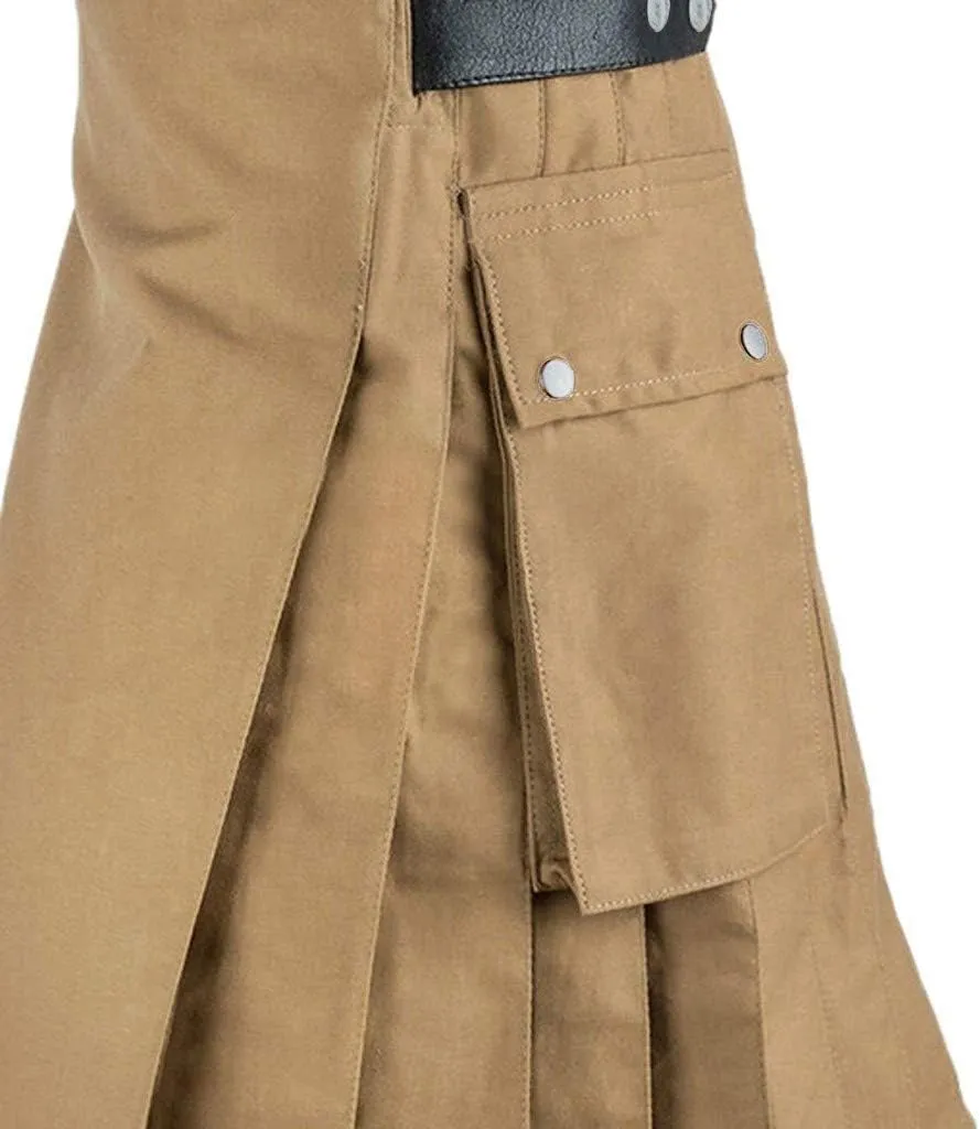 Men's Fashion Kendo Skirts Glitter Foam Clothing with Pockets Gothic Scottish Vintage Scotland Skirts