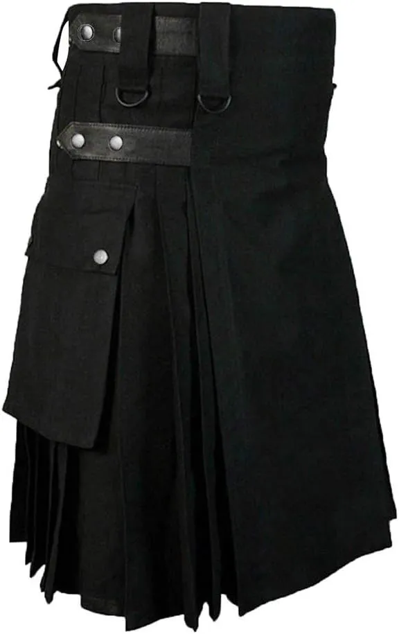 Men's Fashion Kendo Skirts Glitter Foam Clothing with Pockets Gothic Scottish Vintage Scotland Skirts
